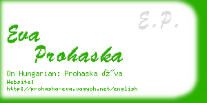 eva prohaska business card